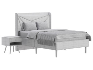 Full Size Bed Frame 3D 模型