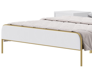 Glam Upholstered Headboard Bed 3D Model