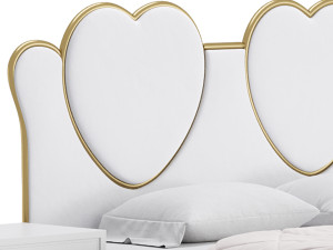 Glam Upholstered Headboard Bed 3D Model