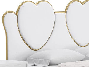Glam Upholstered Headboard Bed 3D Model