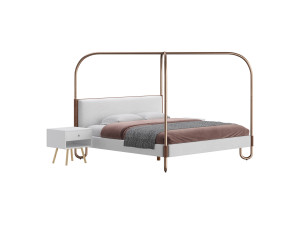 Gracia King Upholstered Canopy bed 3D Model