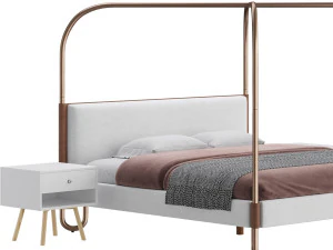 Gracia King Upholstered Canopy bed 3D Model