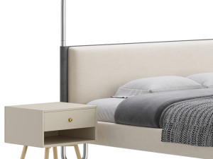 Gracia King Upholstered Canopy bed 3D Model