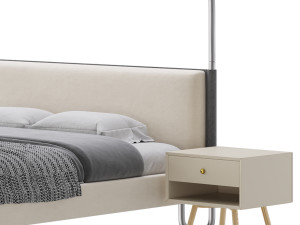 Gracia King Upholstered Canopy bed 3D Model