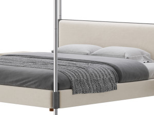 Gracia King Upholstered Canopy bed 3D Model