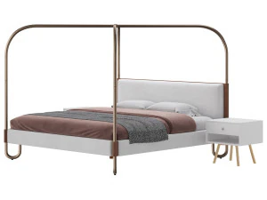 Gracia King Upholstered Canopy bed 3D Model