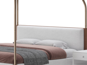 Gracia King Upholstered Canopy bed 3D Model