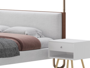 Gracia King Upholstered Canopy bed 3D Model