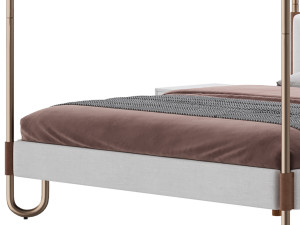 Gracia King Upholstered Canopy bed 3D Model