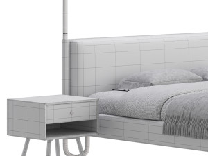Gracia King Upholstered Canopy bed 3D Model