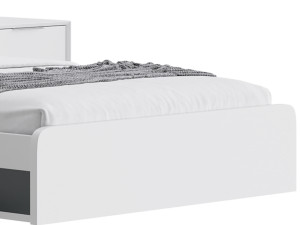 Gray Faux Leather Upholstered Bed 3D Model