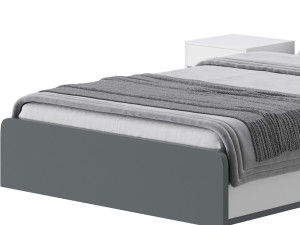 Gray Faux Leather Upholstered Bed 3D Model