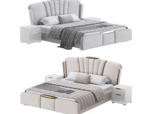 クイーンサイズベッド 3Dモデル