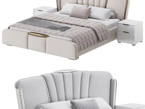 Queen Size Bed 3D Model