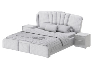 Queen Size Bed 3D 모델