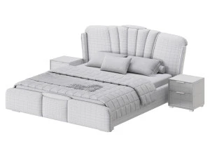 Queen Size Bed 3D Model