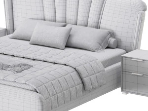 Queen Size Bed 3D Model