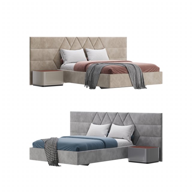 Haga II bed 3D Model .c4d .max .obj .3ds .fbx .stl .blend 