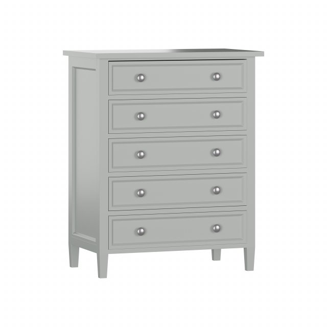 Harbor Grey 5-Drawer Chest 3D Model .c4d .max .obj .3ds .fbx .stl .blend 