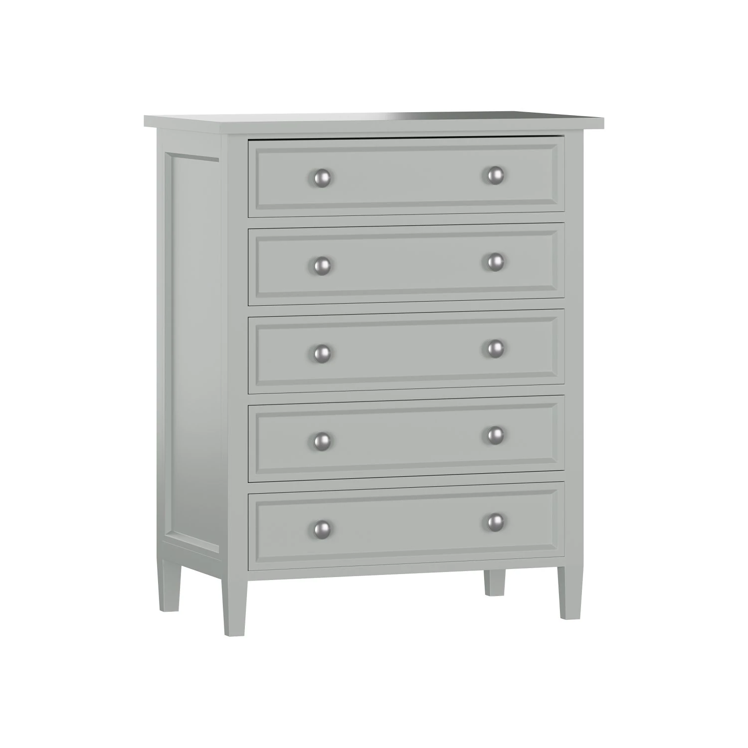 Harbor Grey 5-Drawer Chest 3D Model .c4d .max .obj .3ds .fbx .stl .blend 