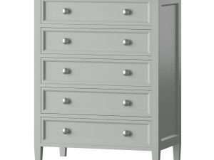 Harbor Grey 5-Drawer Chest 3D Model