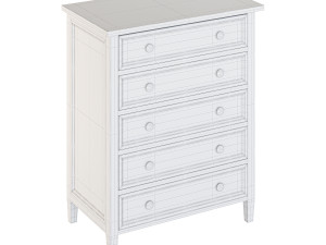 Harbor Grey 5-Drawer Chest 3D Model