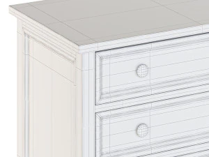 Harbor Grey 5-Drawer Chest 3D Model