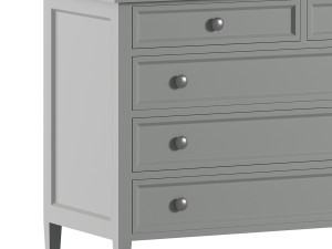 Harbor Grey 5-Drawer Dresser Modelo 3D