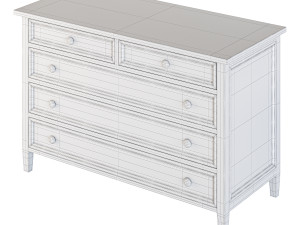 Harbor Grey 5-Drawer Dresser Modelo 3D