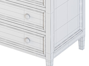 Harbor Grey 5-Drawer Dresser Modelo 3D