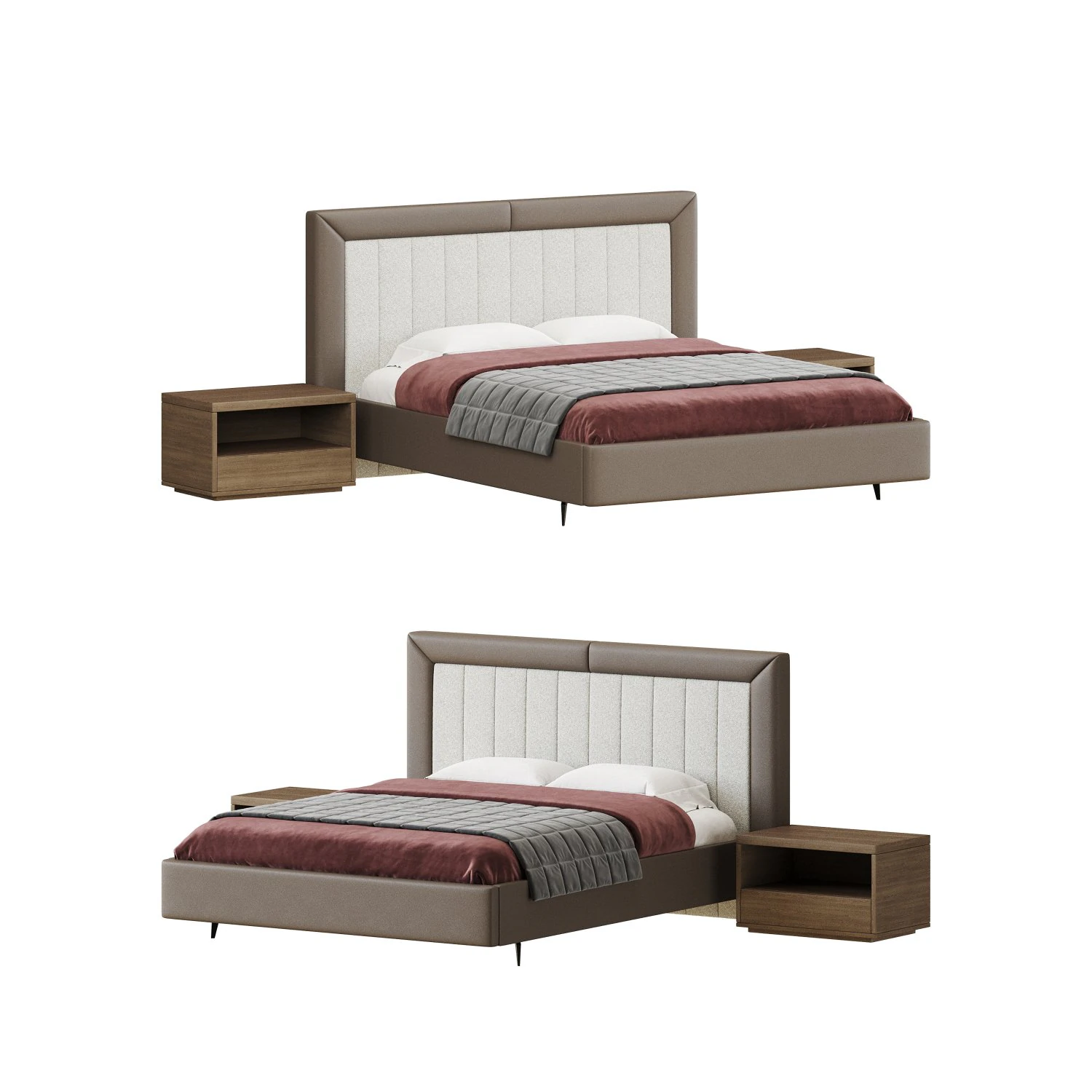 HILAY II BED 3D Model .c4d .max .obj .3ds .fbx .stl .blend 