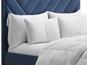 Jay Velvet-Finish Ottoman Bed 3D Model