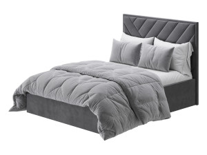 Jay Velvet-Finish Ottoman Bed 3D Model