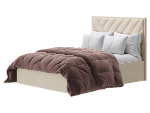 Jay Velvet-Finish Ottoman Bed 3D Model