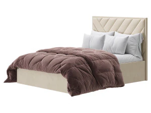 Jay Velvet-Finish Ottoman Bed 3D Model