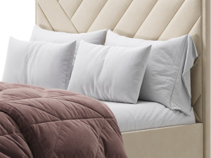 Jay Velvet-Finish Ottoman Bed 3D Model