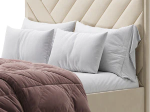 Jay Velvet-Finish Ottoman Bed 3D Model