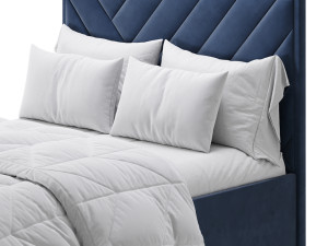 Jay Velvet-Finish Ottoman Bed 3D Model