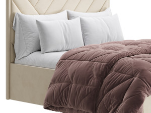 Jay Velvet-Finish Ottoman Bed 3D Model