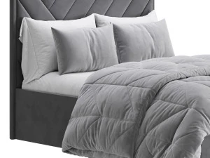 Jay Velvet-Finish Ottoman Bed 3D Model
