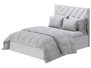 Jay Velvet-Finish Ottoman Bed 3D Model
