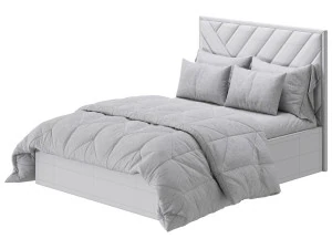 Jay Velvet-Finish Ottoman Bed 3D Model