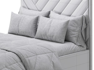 Jay Velvet-Finish Ottoman Bed 3D Model