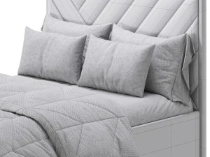 Jay Velvet-Finish Ottoman Bed 3D Model