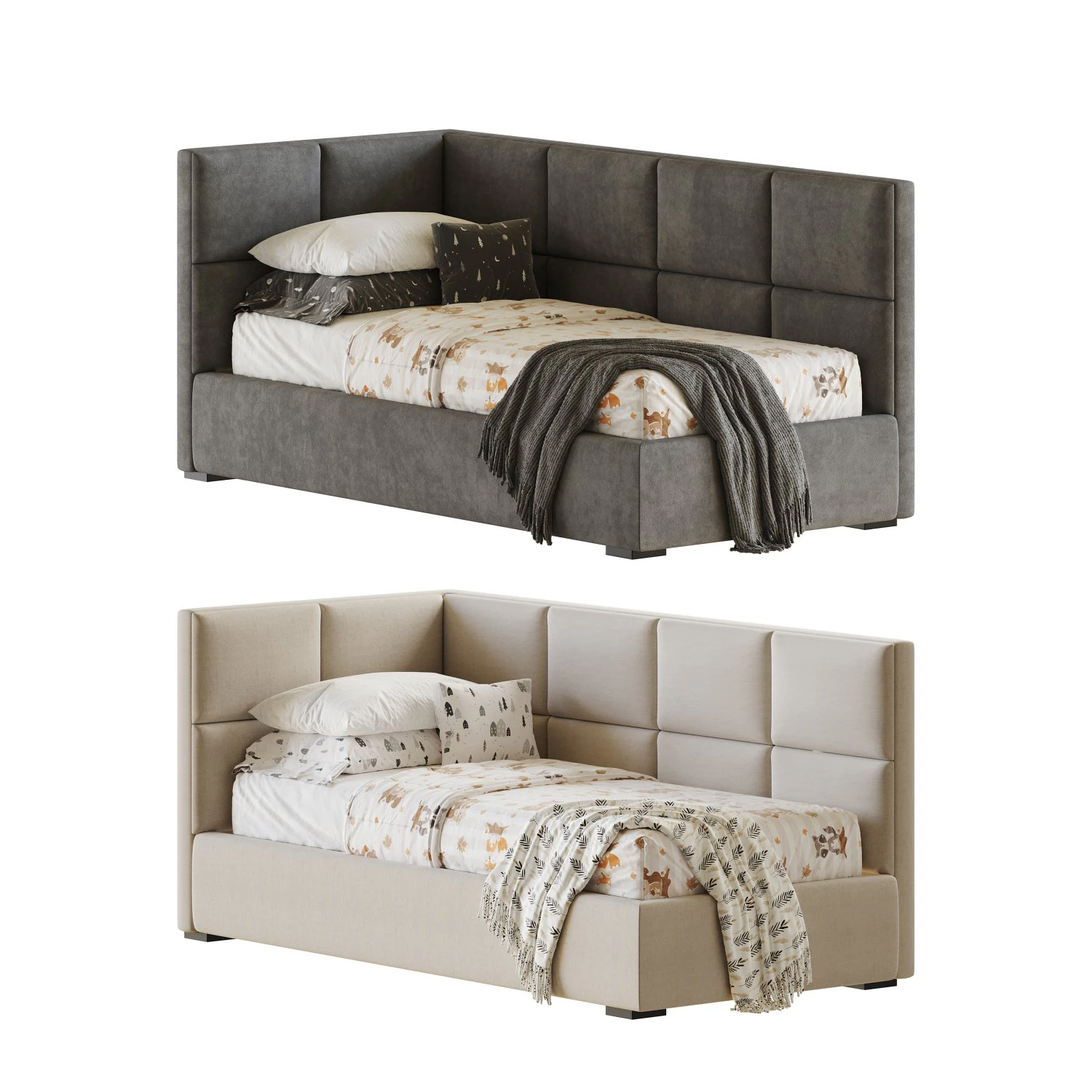 Kids bed KD42 3D Model .c4d .max .obj .3ds .fbx .stl .blend 