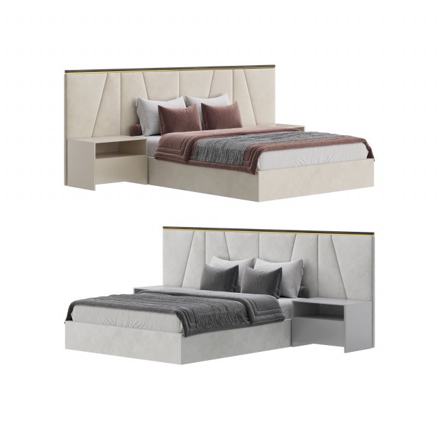 Kugha bed 3D Model .c4d .max .obj .3ds .fbx .stl .blend 