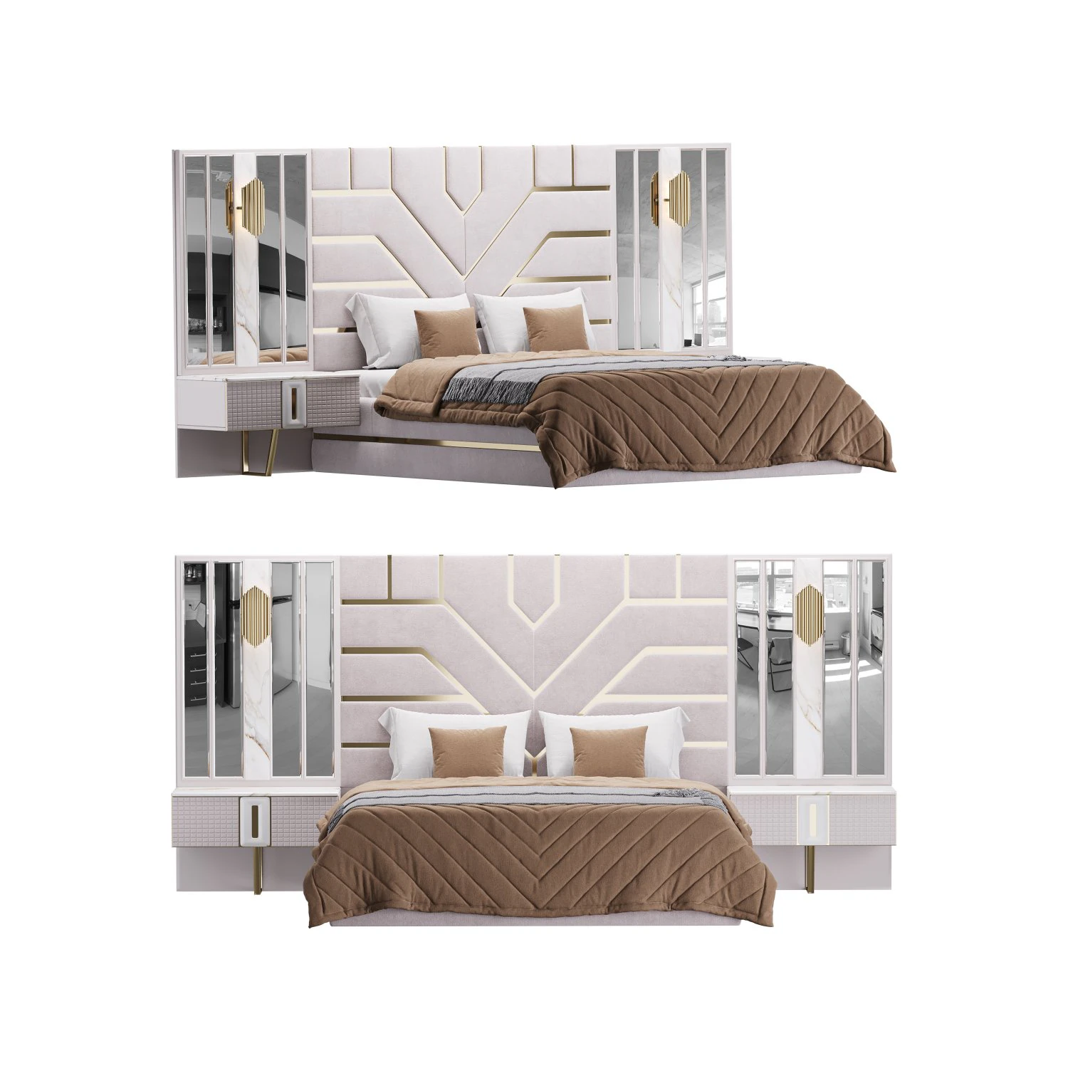 La Blanc Bedroom set 3D Model .c4d .max .obj .3ds .fbx .stl .blend 