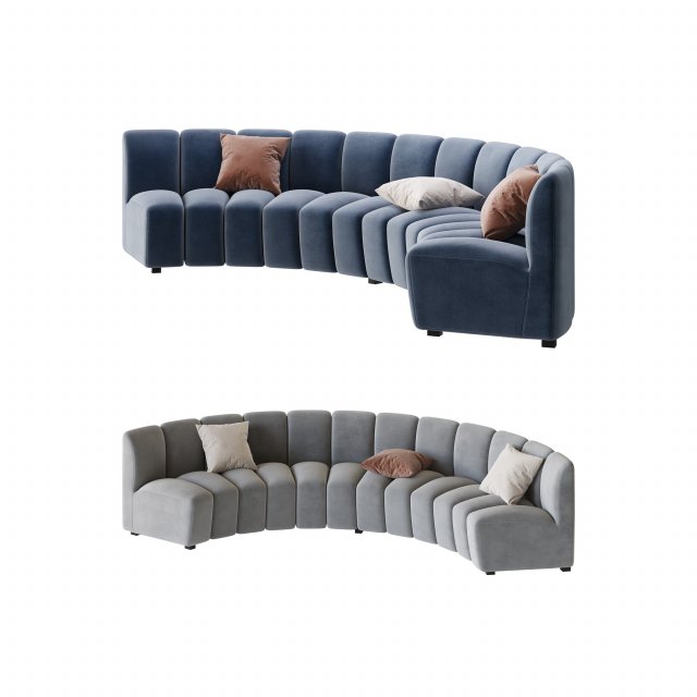 Lando modular curved seat 3D मॉडल .c4d .max .obj .3ds .fbx .stl .blend 