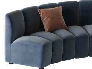 Lando modular curved seat 3D Model