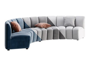Lando modular curved seat 3D Model